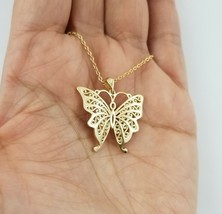 Women&#39;s Butterfly Charm Pendant Without diamond Chain Necklace - £119.27 GBP