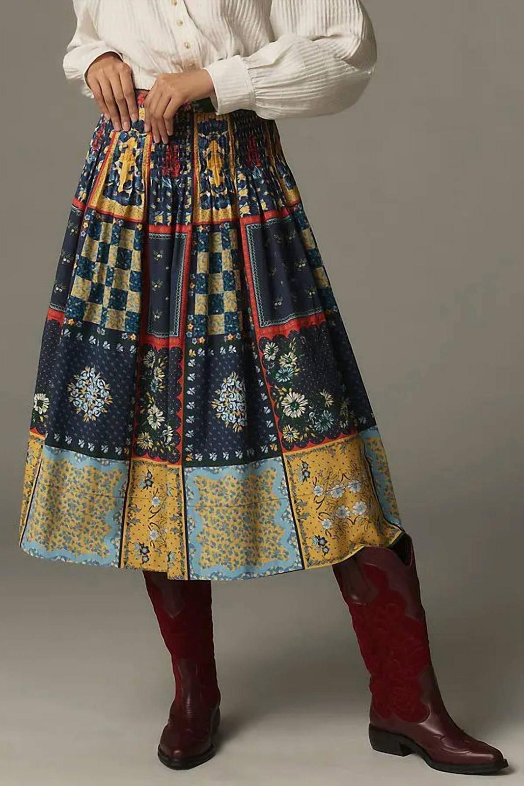 Hunter Bell Fallon Skirt Langford Patchwork - $187.00