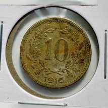 1916 Austria 10 Heller Coin #B011 - £6.96 GBP