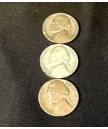 1944 PDS Silver Wartime Jefferson Nickels (Three) AA20-7413 Vintage - $151.50 CAD