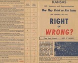 1961 Kansas US Senators &amp; Representatives How Voted Key Issues Right or ... - $37.58