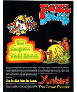 1970s Sunbird Fowl Play Arcade Game Flyer Vintage Hunting Wall Game - $20.24