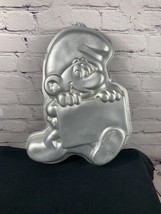 Vintage Wilton Cake Pan Smurf Holding Sign Dated 1983 502-4033 - £11.92 GBP