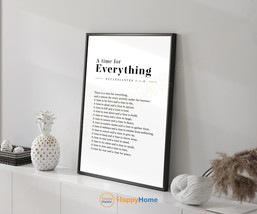 Ecclesiastes 3:1-8 There is a Time for Everything Bible Verse Wall Art -P837 - £19.63 GBP+