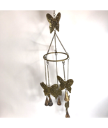 Vintage Brass Hanging Butterfly Wind Chime Mobile Bohemian Garden decor - £23.25 GBP