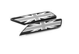 New OEM Genuine Mini Cooper Clubman Black Jack Side Fender Emblems 51132... - £52.49 GBP