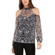 INC Womens Plus 1X Deco Paper Printed Mock Neck Cold Shoulder Top NWT AA12 - £26.85 GBP