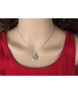 Minimalist Heart Choker, Dainty Silver Necklace, Clear Crystal Charm - $426.72 MXN