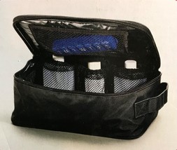 Top-zip Travel Kit Bag/Organizer Cosmetic Case - Textured Vinyl - Mesh P... - £10.03 GBP
