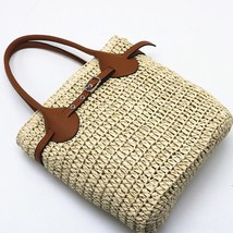 2023 Summer Straw Bag Drawstring Basket   Bag New Tote Bag Tourist Beach Bag - £82.08 GBP