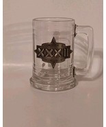 Super Bowl XXXII Collectors Heritage Pewter Emblem Clear Glass Beer Mug ... - $5.90