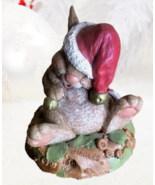 Tim Wolfe Cairn Jingles Bunny Collectible Santa Hat Candy Cane Figurine ... - £26.72 GBP