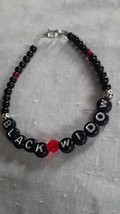 Black Widow Handmade Bracelet in Black and White Beads - $4.95