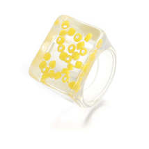 Yellow Acrylic &amp; Resin Band Ring - £7.98 GBP