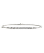 Authenticity Guarantee 
Thin Round Diamond Tennis Bracelet 14K White Gol... - £1,598.58 GBP