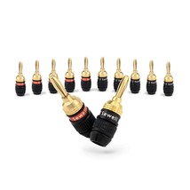 Deadbolt Banana Plugs 6-Pairs by Sewell, Gold Plated Speaker Plugs, Quic... - $35.99