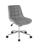 Fabric Adjustable Mid-Back Armless Office Swivel Chair - £107.70 GBP