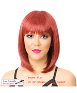 IT&#39;S A WIG SUPER STAR SYNTHETIC BOB STYLE  W BANG SHORT LENGTH WIG IRON ... - $449.71 MXN