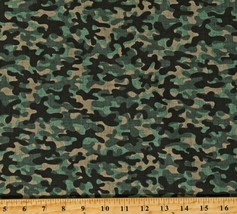 Cotton Camouflage Camo Blender Green Black Fabric Print by the Yard D768.77 - £10.89 GBP