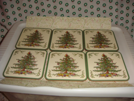 Pimpernel Christmas Tree Coasters Set Of 6 - £12.05 GBP