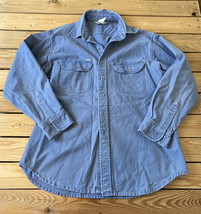 carhartt men’s long sleeve Grunge Rugged Outdoor Wear button up shirt L blue N1 - £20.57 GBP