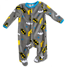 Batman Symbols and Logos All Over Print Footed Pajamas Grey - $19.98