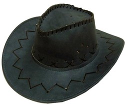 DARK GRAY COLOR SOFT LEATHER STYLE WESTERN COWBOY HAT cowgirl unisex HEA... - £9.65 GBP