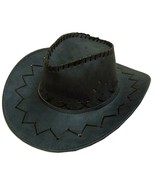 DARK GRAY COLOR SOFT LEATHER STYLE WESTERN COWBOY HAT cowgirl unisex HEA... - $12.30