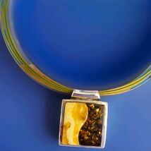 Sterling Silver 925 Deco Geometric Modernist Designer Necklace Vintage C... - $470.25