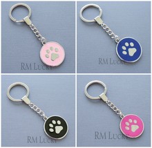 Dog Cat Paw Print Pendant Keychain Ring Key Fob Zipper Pull Purse Сharm - £3.58 GBP