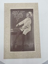 Vintage Postcard Won&#39;t You Help Me Stir Things Up Sexy Lady Chef Unused ... - $4.74