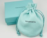 Tiffany &amp; Co Large Blue Jewelry Drawstring Pouch and Empty Blue Gift Box - £44.16 GBP