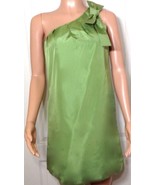 $298 Kate Spade Sz S One Shoulder with Bow Silk Green Lined Dress EUC - £36.96 GBP