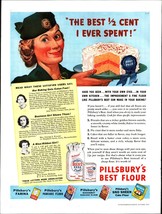 1939 Print Ad of Pillsbury Best Flour Best 1/2 cent i ever spent b7 - £20.76 GBP