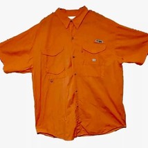 Columbia PFG Shirt Mens XL Fishing Vented S/S Peach Pockets Extra Button... - €12,25 EUR