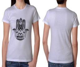 Illuminati All Seeing Eye White Cotton t-shirt Tees For Women - $14.53+