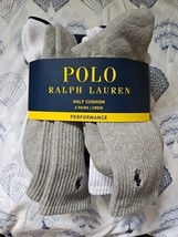 Polo Ralph Lauren cushioned crew 6 pack socks multicolor Size 10-13 - $28.66