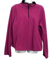 St. Johns Bay Active Womens Pink 1/4 Zip Up Pull Over Fleece Sweatshirt ... - £19.60 GBP