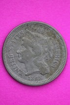 1865 Three 3 Cent Nickel Scarce Semi Key Date Type Coin Philadelphia Min... - £16.55 GBP