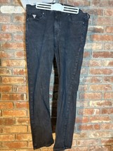 Guess Jeans Mens 36x30 Black Denim Skinny Stretch Goth Grunge Los Angeles - £22.00 GBP