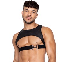 Master Harness Perforated Spandex Cropped Front Hook Ring Elastic Straps... - $31.49