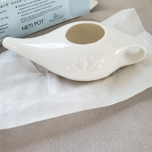 Neti Pot Nasal Rinse Sinus Ceramic Lead Free Allergies White Himalyan In... - $9.99