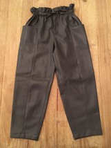 Zara Girls 10 Gray Vegan Faux Ankle Pants Paper Bag Waist - $28.00