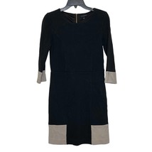 Banana Republic Women 4 Thick Knit Sheath Dress Back Zip Colorblock 3/4 ... - $23.75