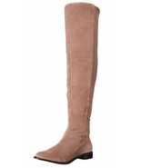 M4D3 Women&#39;s Olympia Taupe Cow Suede/Stretch Knee High Boots - $24.99