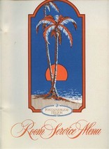 Fontainebleau Hilton Hotel Room Service Menu Miami Beach Florida 1978 TIKI - £53.02 GBP
