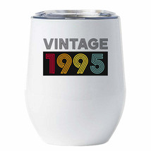 Vintage 1995 Tumbler 27 Years Old 27th Birthday Color Retro Wine Cup 12oz Gift - £17.86 GBP