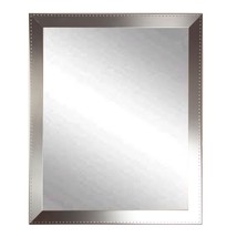 BrandtWorks Modern Silver Framed Embossed Steel Wall Mirror - 30.5&quot; x 48.5&quot; - $413.86