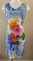 Jams World Vintage Sleeveless Dress Womens Floral Hawaiian Print W304 Si... - $37.39