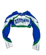 Cheer Athletics Crop Top Long Sleeve &quot;Rays&quot; Rhinestones Blue/White/Green - $115.20